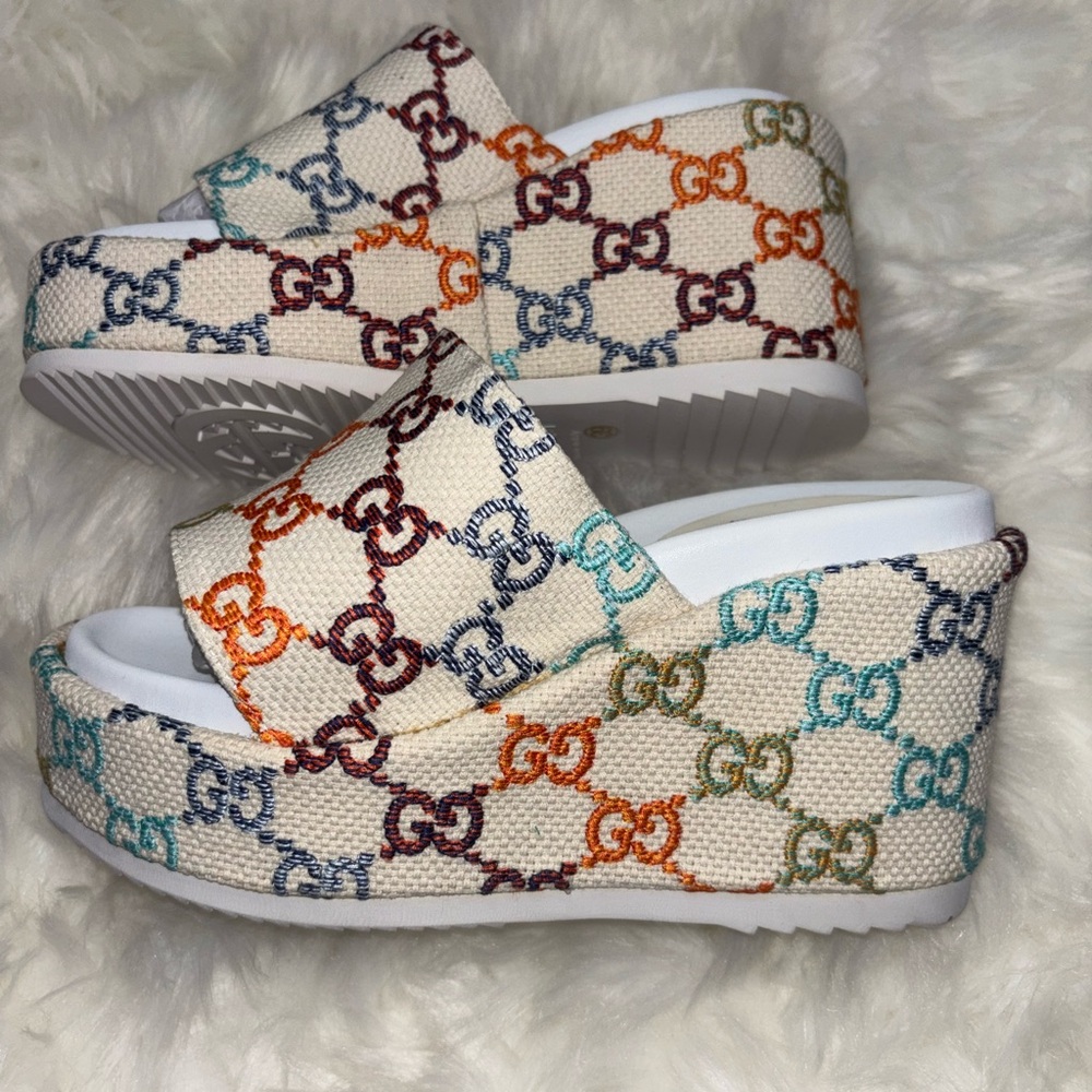 Fashion Multicolor Platform Slides